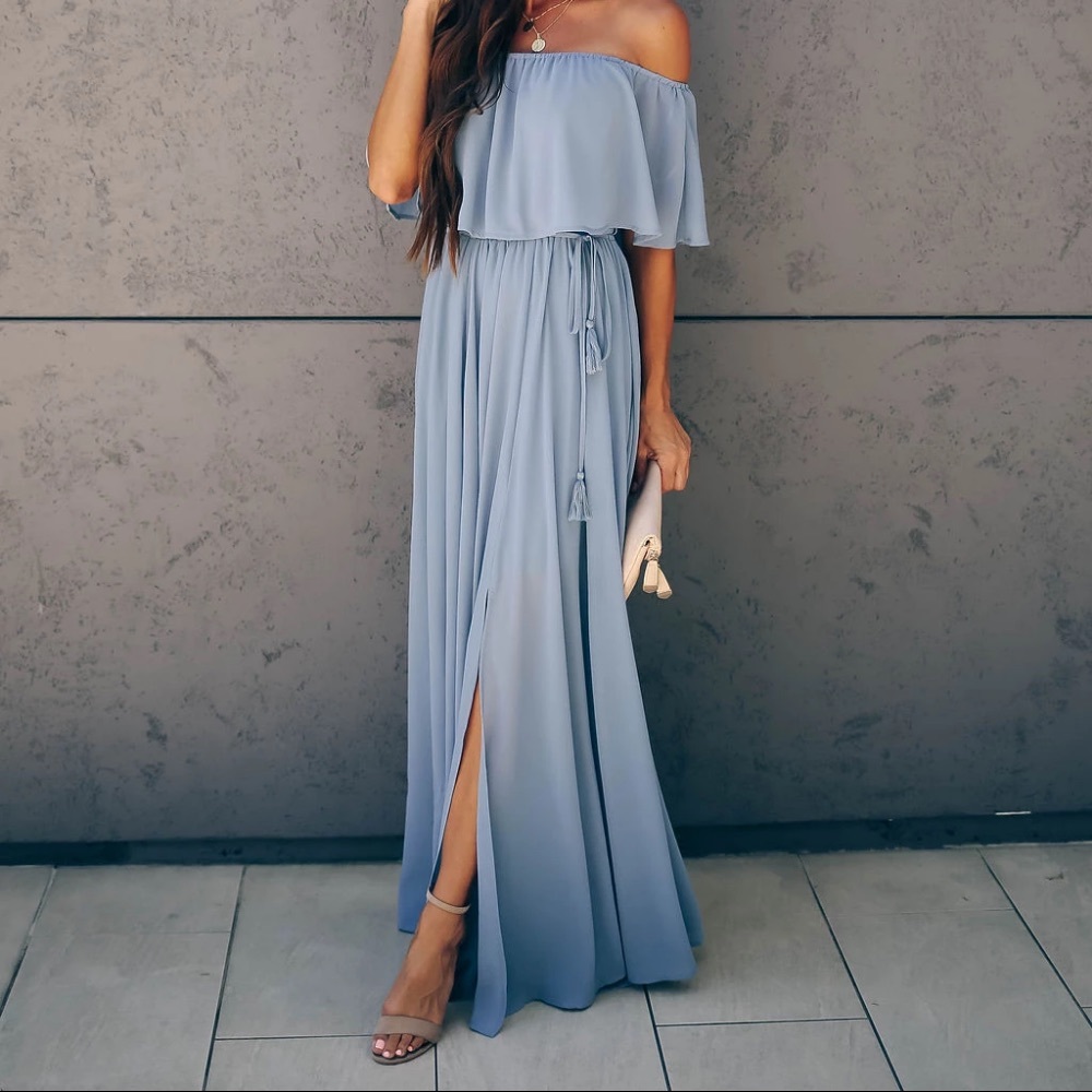 Slate Blue VICI Off the Shoulder Dress Size M